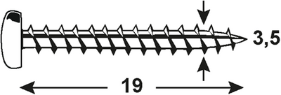 Connex sheet metal screw pan 3.5x19 25pcs stainless steel-a4 - dy4823519