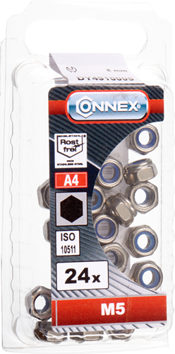 Connex contratuerca + anillo de nylon m5 24uds acero inoxidable-a4 - dy4910005