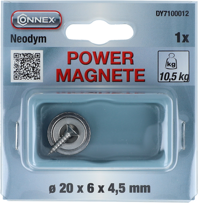 Connex imán neodimio redondo 20x6x4 10kg - dy7100012