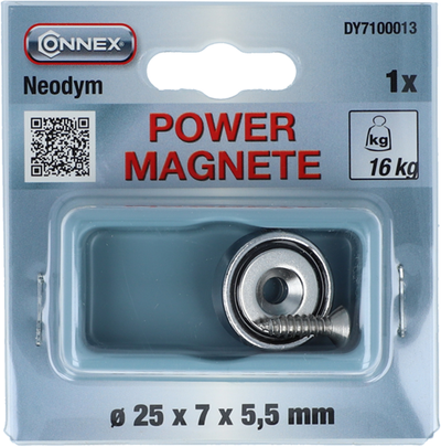 Connex imán neodimio redondo 25x7x5 16kg - dy7100013