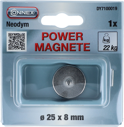 Connex imán neodimio d25mm m5 perno 22kg - dy7100019