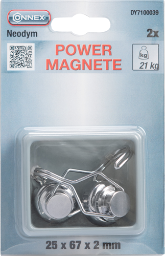 Gancio magnete neodimio Connex 25mm 21kg 2pz - dy7100039