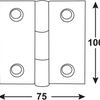 Connex scharnier 100x75mm bvz - dyb2006181