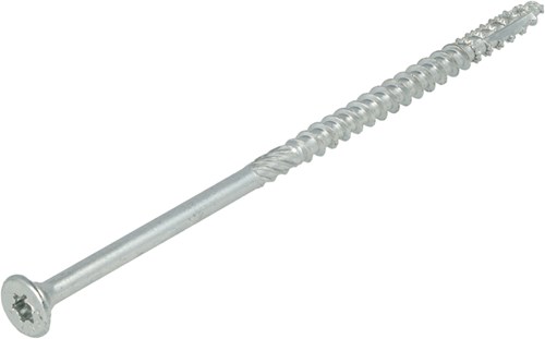 Vite da costruzione Dynaplus zincata testa svasata filetto parziale + punta tagliente torx tx30 6.0x140 70 | 100 pezzi - 0281.01.51001