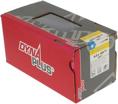 Vite da costruzione Dynaplus zincata testa svasata filetto parziale + punta tagliente torx tx30 6.0x180 80 | 100 pezzi - 0281.01.51301