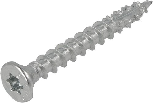 Vite da costruzione Dynaplus zincata testa svasata tutto filetto + punta tagliente torx tx30 6,0x50 | 100 pezzi - 0281.01.49901