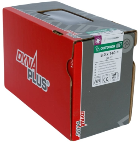 Vite per costruzioni in legno Dynaplus ar-bronzo controtesta filetto parziale + punta tagliente torx tx40 8.0x140 70 | 50 pezzi - 0286.08.63001
