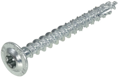 Tornillo construcción madera Dynaplus contra cabeza galvanizada rosca completa + punta de corte torx tx20 ​​4.0x50 | 200 piezas - 0286.01.25901