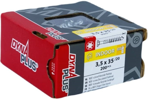 Vite Dynaplus MDF testa zincata svasata filetto parziale-75° torx tx15 3,5x35 20 | 200 pezzi - 0287.01.17401