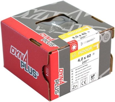 Tornillo Dynaplus MDF galvanizado cabeza plana rosca parcial-75° torx tx15 3,5x40 22 | 200 piezas - 0287.01.17601