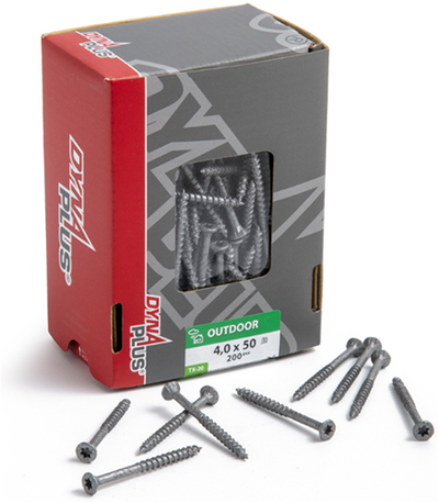 Tornillo uni Dynaplus tornillo para aglomerado revestimiento ar cabeza plana rosca parcial torx tx20 ​​4.0x60 35 | 200 piezas - 0281.08.26001