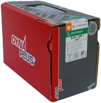 Vite uni Dynaplus vite per truciolare rivestimento AR testa piatta filettatura parziale torx tx25 5,0x120 70 | 200 pezzi - 0281.08.42801