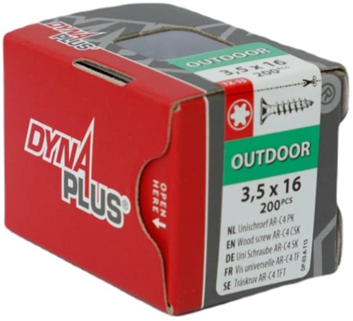 Vite uni Dynaplus vite per truciolato rivestimento AR testa piatta filettatura completa torx tx15 3,5x16 | 200 pezzi - 0281.08.16701
