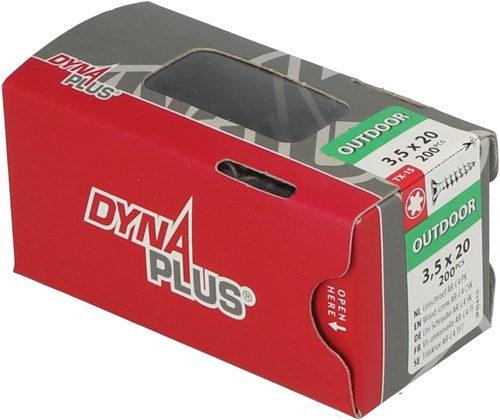 Vite uni Dynaplus vite per truciolare rivestimento AR testa piatta filettatura completa torx tx15 3,5x20 | 200 pezzi - 0281.08.17001