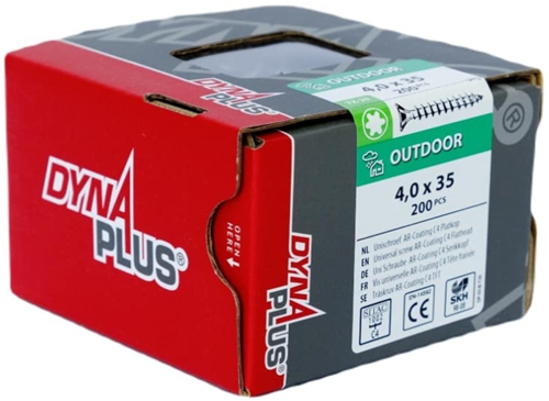 Vite uni Dynaplus vite per truciolato rivestimento AR testa piatta filettatura completa torx tx20 ​​​​4.0x35 | 200 pezzi - 0281.08.25401