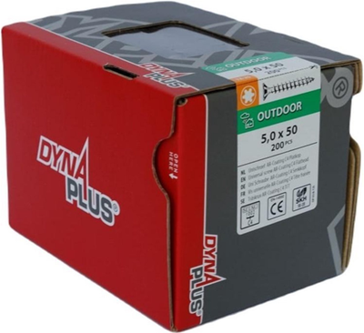 Tornillo uni Dynaplus tornillo para aglomerado revestimiento ar cabeza plana rosca completa torx tx25 5.0x50 | 200 piezas - 0281.08.41901