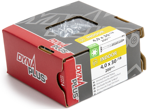 Vite uni Dynaplus vite per truciolare zincata testa svasata filetto parziale torx tx20 ​​​​4.0x30 18 | 200 pezzi - 0281.01.25202