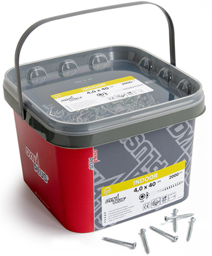 Vite uni Dynaplus vite per truciolare zincata parte a testa piatta filetto torx tx20 ​​​​4.0x40 24 | 2000 pezzi - 0289.11.25602