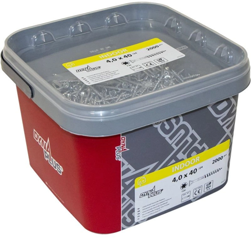 Vite uni Dynaplus vite per truciolare zincata parte a testa piatta filetto torx tx20 ​​​​4,0x70 35 | 1000 pezzi - 0289.11.26201