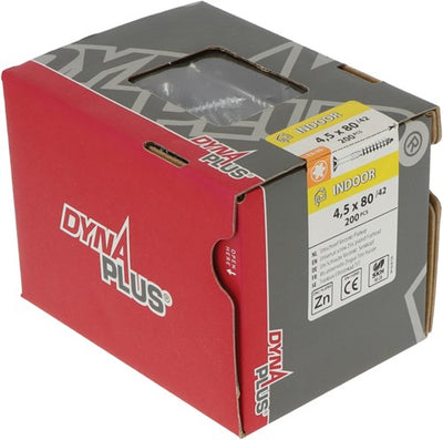 Vite Dynaplus Uni Screw truciolare testa zincata testa svasata filetto parziale torx tx25 4,5x80 42 | 200 pezzi - 0281.01.34401