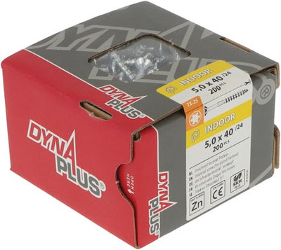 Tornillo uni dynaplus tornillo aglomerado galvanizado parte cabeza plana rosca torx tx25 5.0x40 24 | 200 piezas - 0281.01.41602