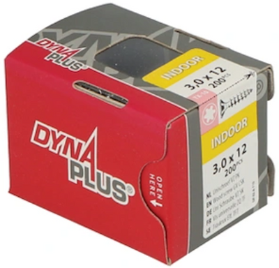 Vite per truciolare Dynaplus Uni Screw testa svasata zincata tutto filetto torx tx10 3.0x12 | 200 pezzi - 0281.01.12401