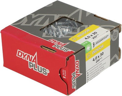 Vite per truciolare Dynaplus Uni Screw testa svasata zincata tutto filetto torx tx20 ​​​​4.0x30 | 200 pezzi - 0281.01.25201