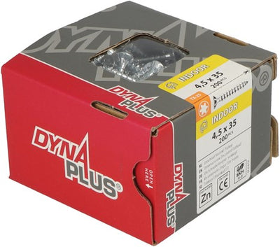 Dynaplus unischroef spaanplaatschroef verzinkt platkop voldraad torx tx25 4.5x35 | 200 stuks - 0281.01.33401