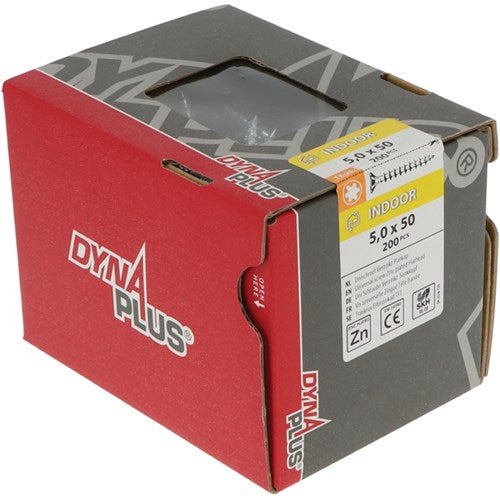 Vite per truciolare Dynaplus Uni Screw testa svasata zincata tutto filetto torx tx25 5.0x50 | 200 pezzi - 0281.01.41901