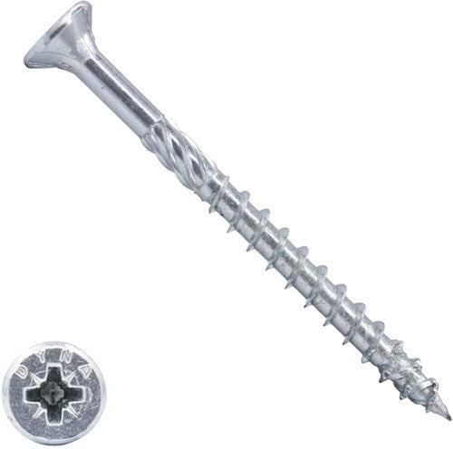 Vite per truciolare Dynaplus Uni Screw vz (zincata) pk (testa piatta) pz2 4,5x70 42 | 200 pezzi - 0280.01.34201
