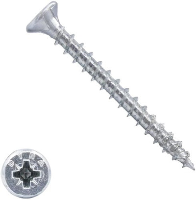 Vite per truciolare Dynaplus Uni Screw vz (zincata) pk (testa piatta) pz3 6.0x50 | 100 pezzi - 0280.01.49901