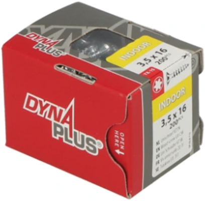 Vite per truciolare Dynaplus uni vite vz (zincata) pk (testa piatta) torx tx15 3,5x16 | 200 pezzi - 0281.01.16701