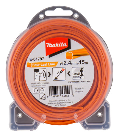 Accessori Makita e-01797 | filo di falciatura | 2,4x15m | arancione - e-01797
