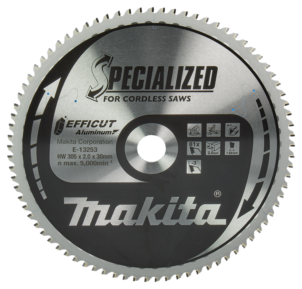 Accesorios Makita hoja de sierra transversal de aluminio | efficut 305x30x2.0 81t -3g - e-13253 e-13253