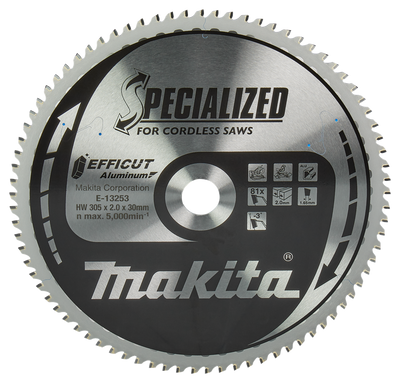 Accesorios Makita hoja de sierra transversal de aluminio | efficut 305x30x2.0 81t -3g - e-13253 e-13253