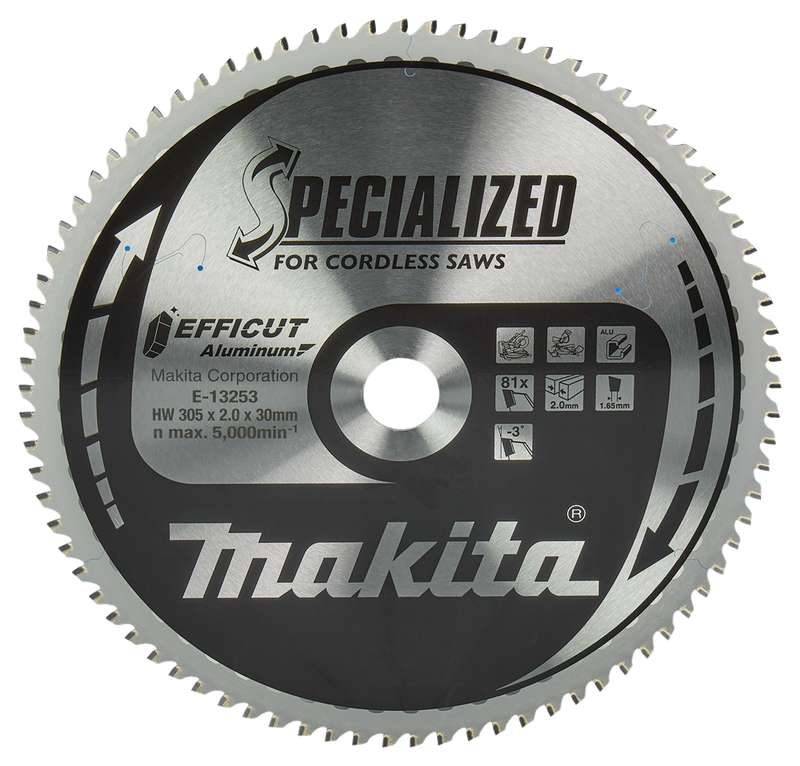 Accessori Makita lama per sega trasversale in alluminio | efficut 305x30x2.0 81t -3g - e-13253 e-13253