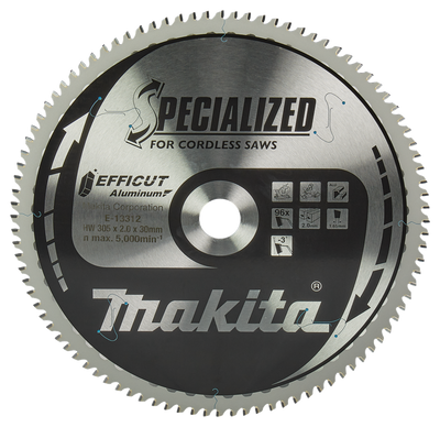 Accesorios Makita hoja de sierra transversal de aluminio | efficut 305x30x2.0 96t -3g - e-13312 e-13312