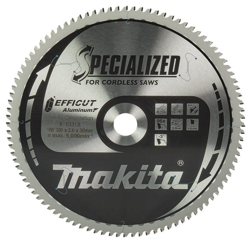 Accesorios Makita hoja de sierra transversal de aluminio | efficut 305x30x2.0 96t -3g - e-13312 e-13312