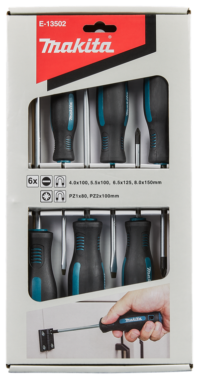 Accesorios makita juego de destornilladores 6 piezas pz sl - e-13502 e-13502