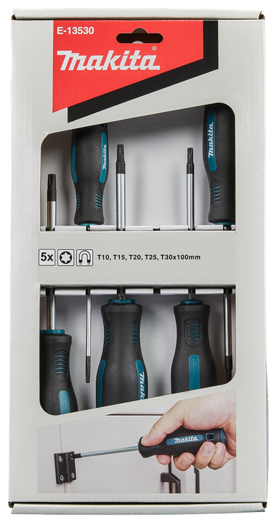 Accesorios makita juego de destornilladores torx de 5 piezas - e-13530 - e-13530
