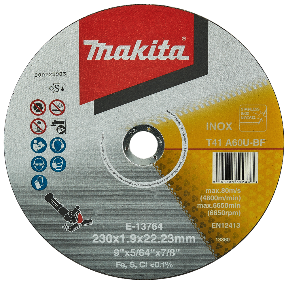 Makita accessoires doorslijpschijf rvs 230 mm - e-13764 e-13764