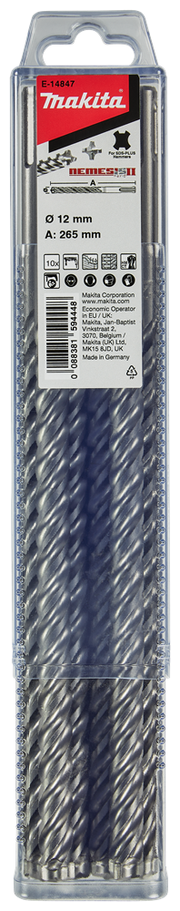 Accessori Makita p4s: punta per calcestruzzo 12x265mm - e-14847 e-14847