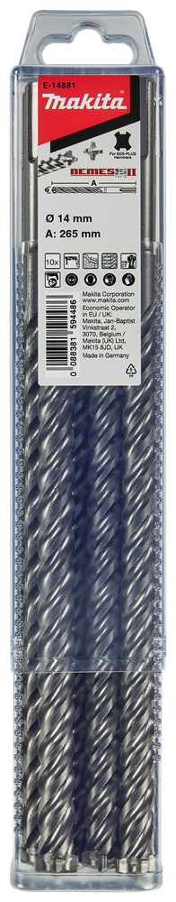 Accessori Makita p4s: punta per calcestruzzo 14x265mm - e-14881 e-14881