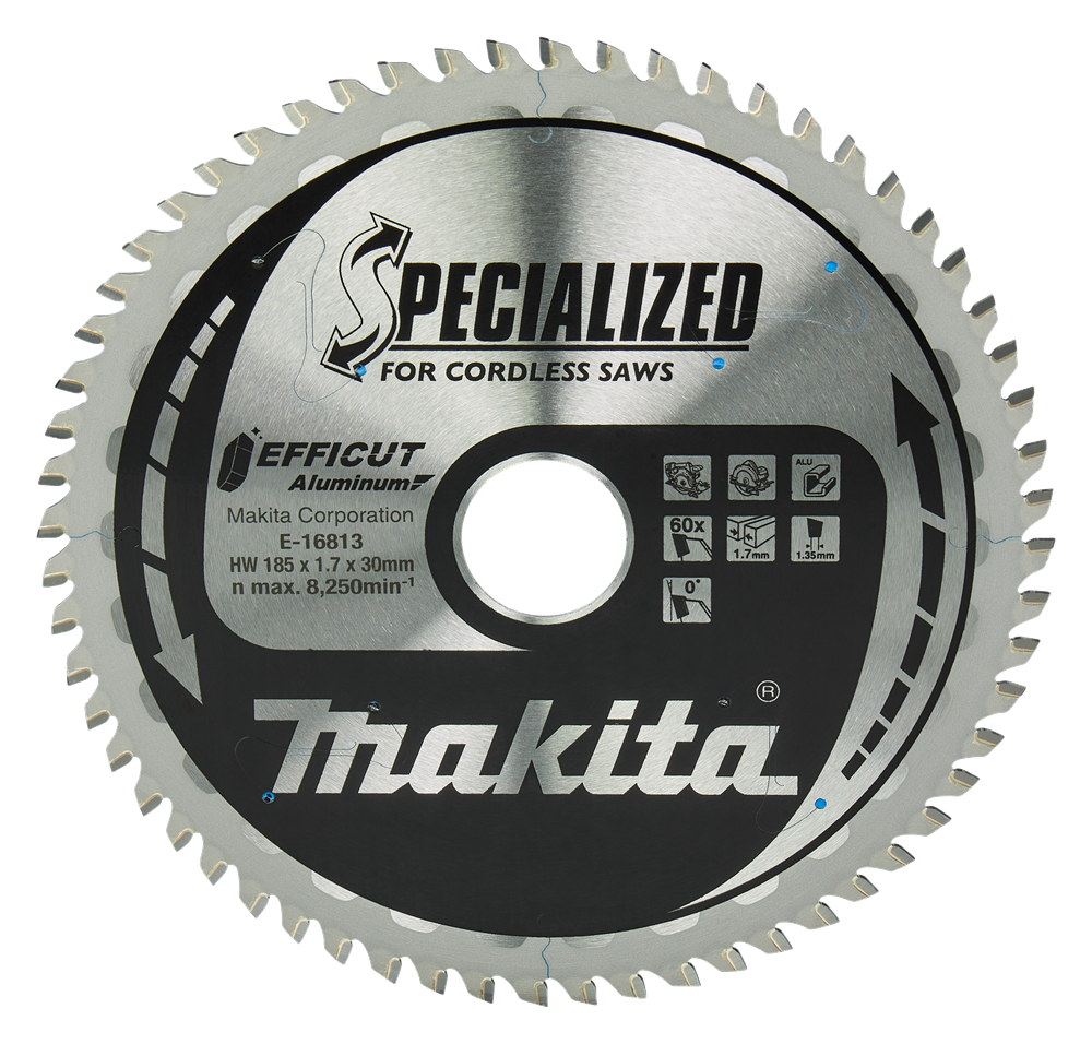 Accessori Makita lama per sega circolare in alluminio | efficiente | 185x30mm 60t 0g - e-16813 e-16813