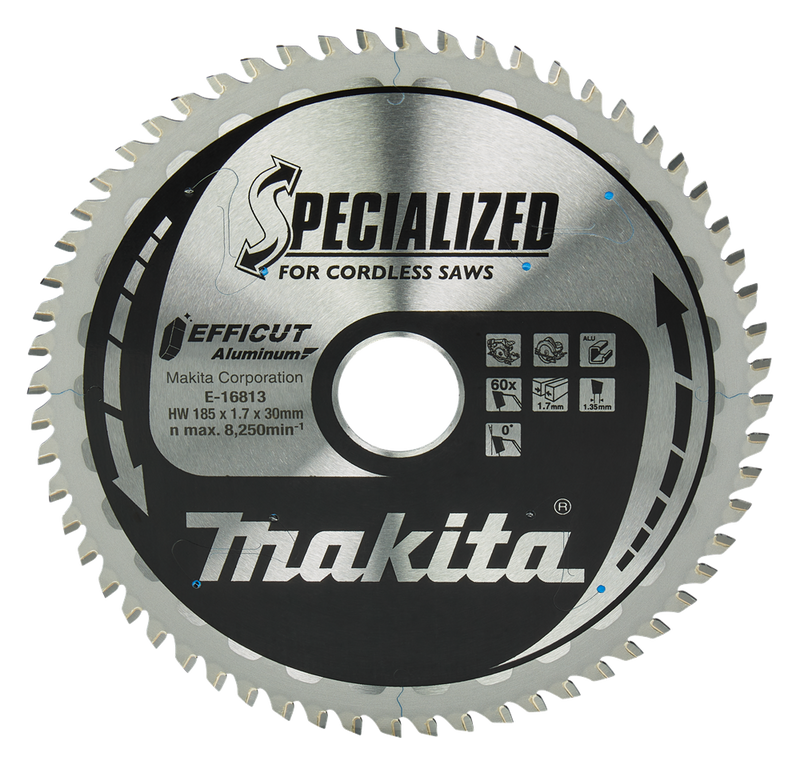 Accessori Makita lama per sega circolare in alluminio | efficiente | 185x30mm 60t 0g - e-16813 e-16813