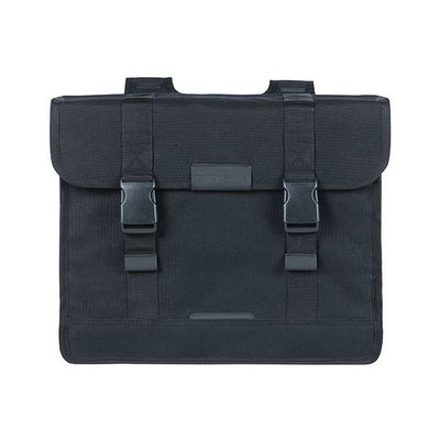 Basil Kavan Eco Classic dubbele fietstas - duurzaam organisch canvas - zwart - 68L
