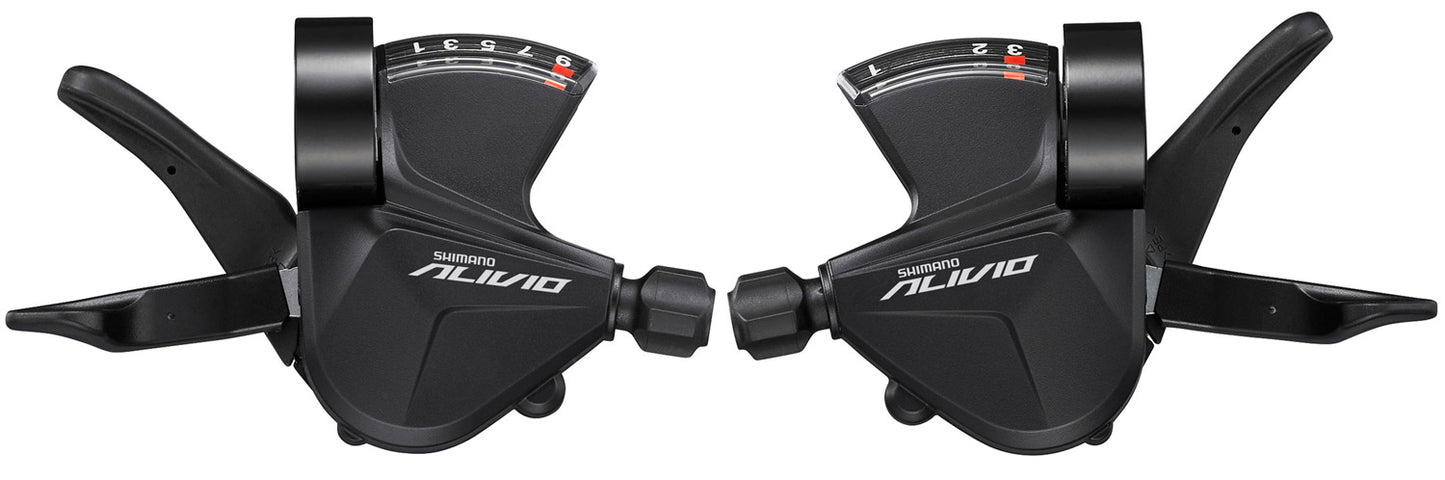Shimano alivio rapidfire triggerset shifterset 3x9 speed derailleur mat zwart