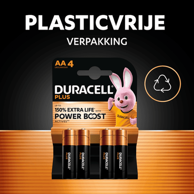 Duracell Battery Plus AA MN1500 1.5V LR6 Alkaline (4st)