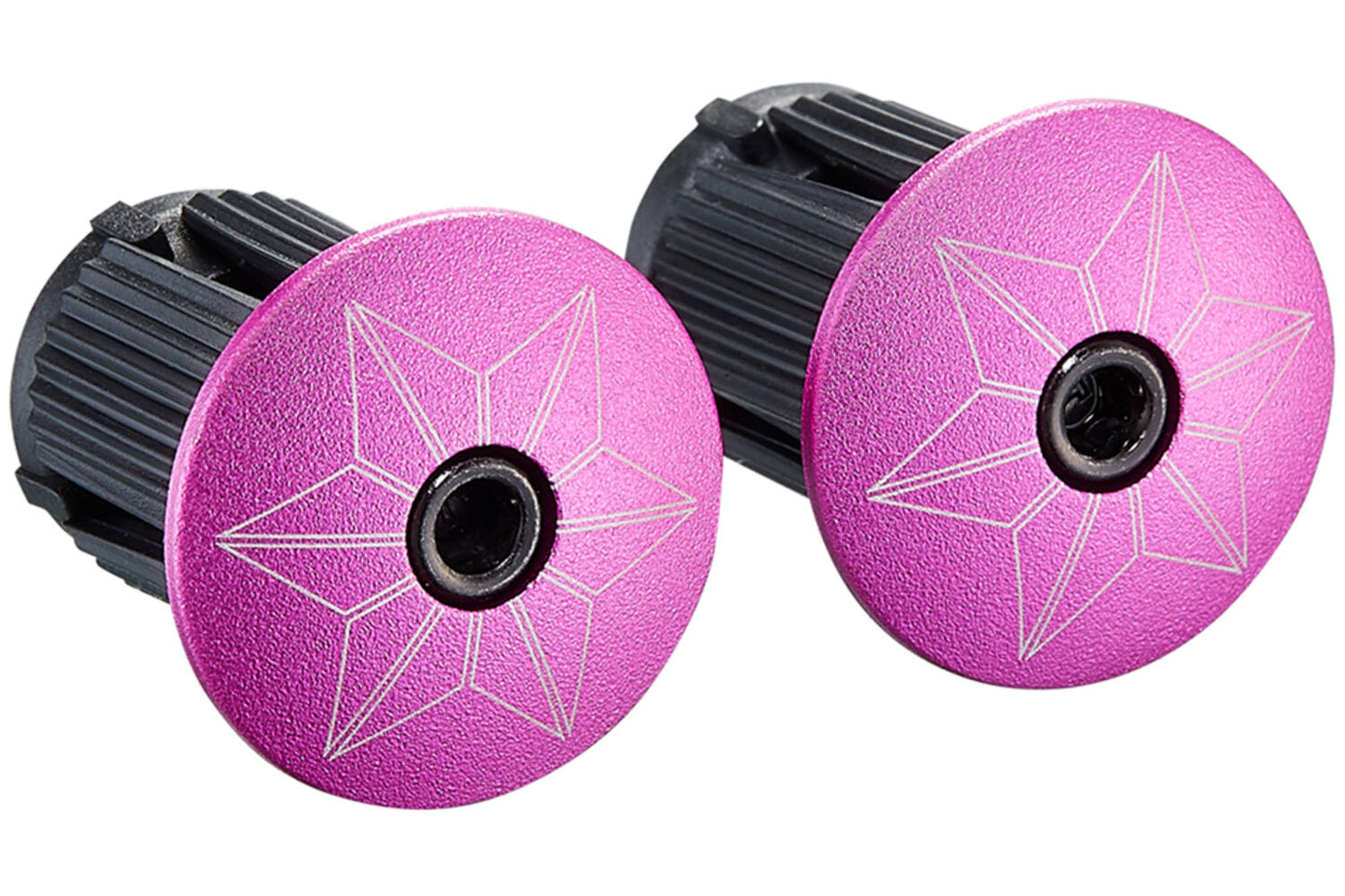 Supacaz super sticky kush star fade stuurlint zwart neon roze inclusief aluminium neon roze stuurplug