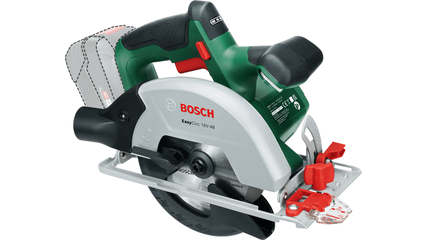 Sega circolare a batteria Bosch Easycirc 18v-48 verde | senza batteria e caricabatterie - 06033b1500